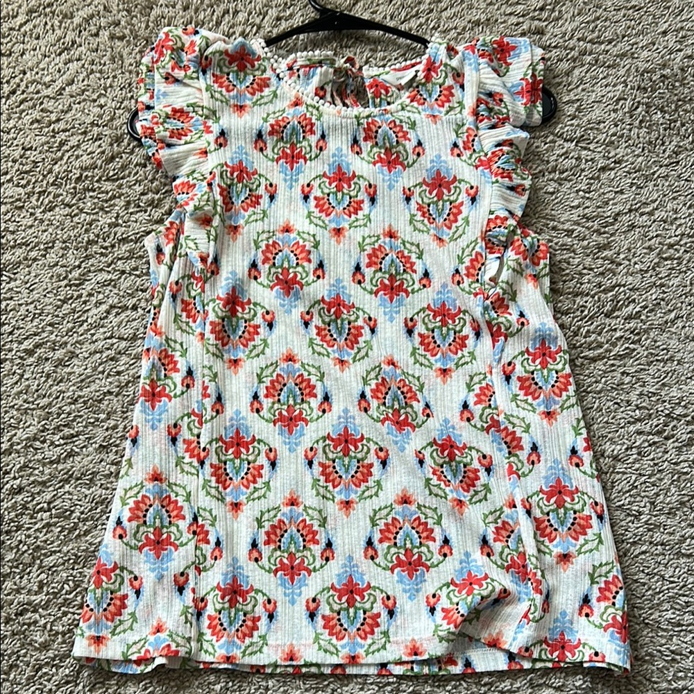 Floral Patterned Ruffle Sleeve Top for Women